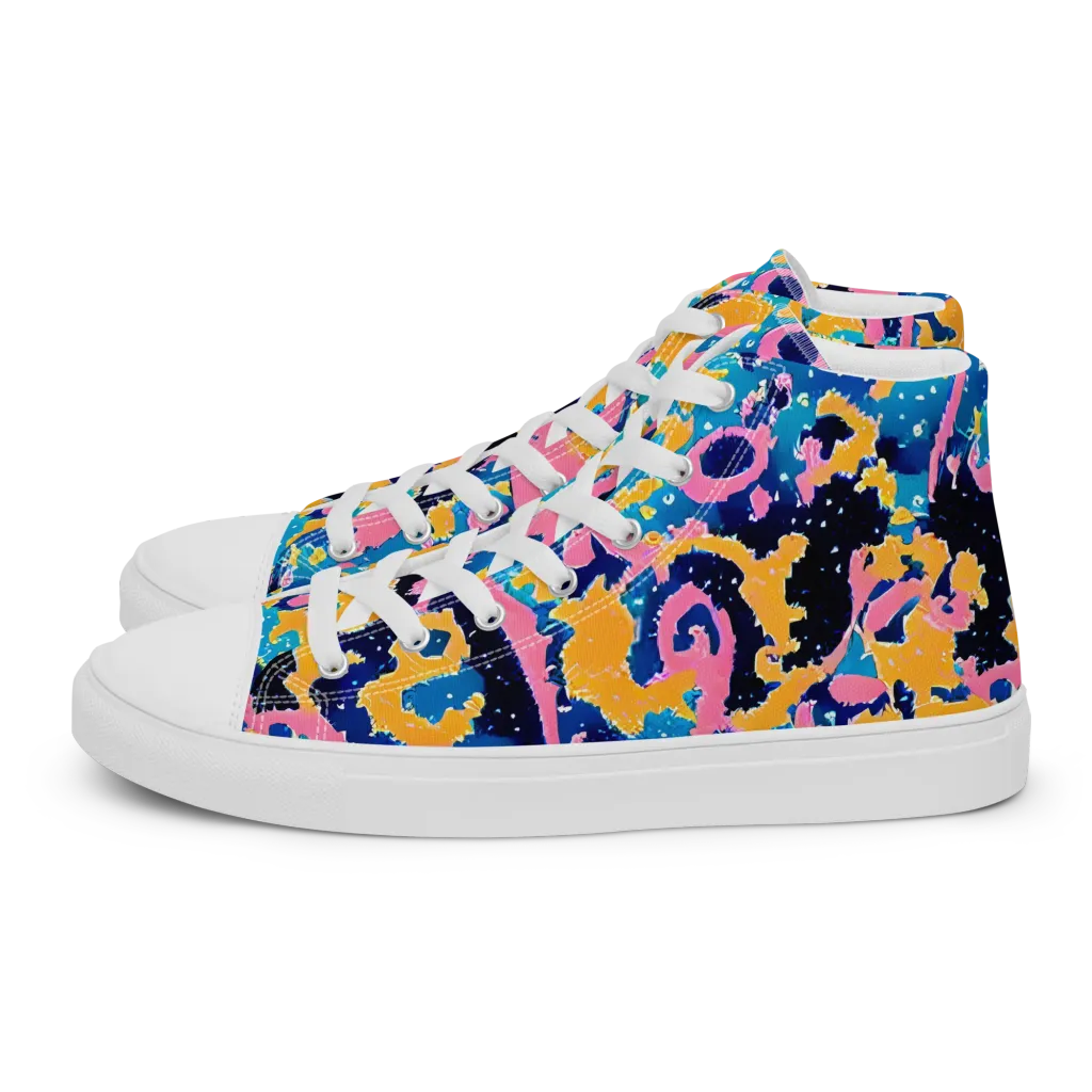 Prism Splash on Men's High Top Canvas Shoes — Left