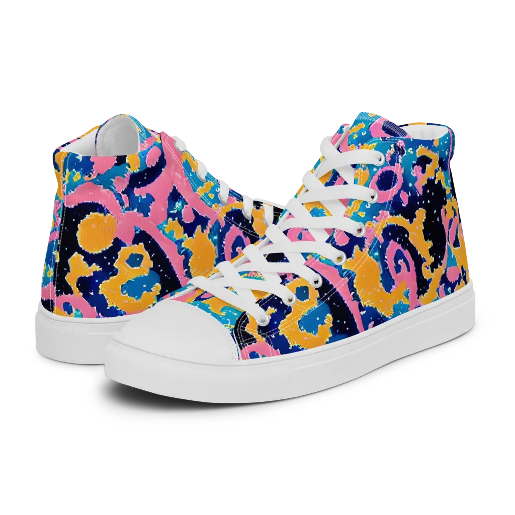 Prism Splash on Men's High Top Canvas Shoes — Left