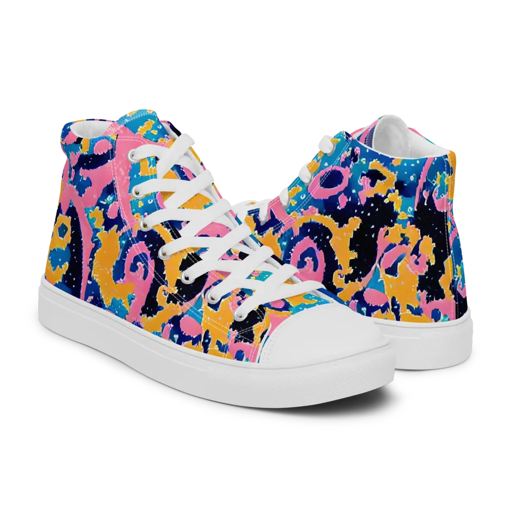 Prism Splash on Men's High Top Canvas Shoes — Right