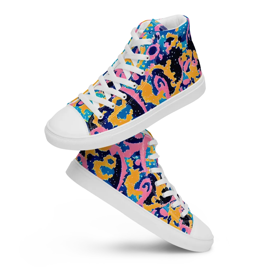 Prism Splash on Men's High Top Canvas Shoes — Front