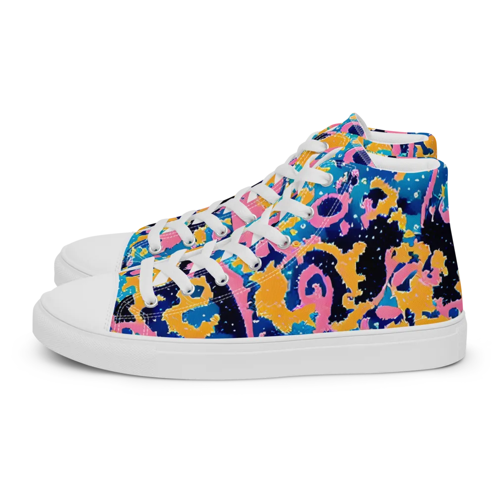 Prism Splash on Women's High Top Canvas Shoes — Left