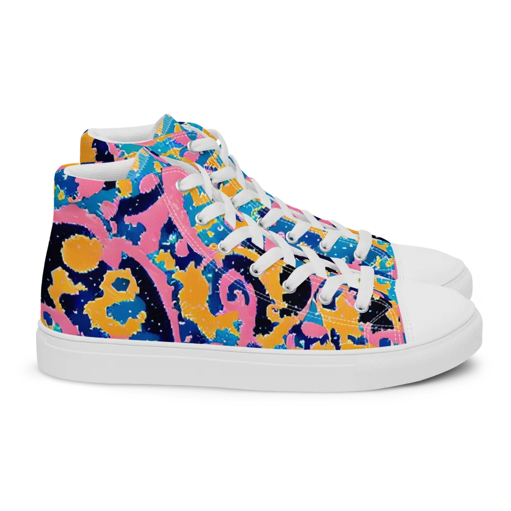 Prism Splash on Women's High Top Canvas Shoes — Right