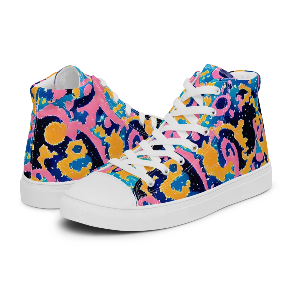 Prism Splash on Women's High Top Canvas Shoes — Left
