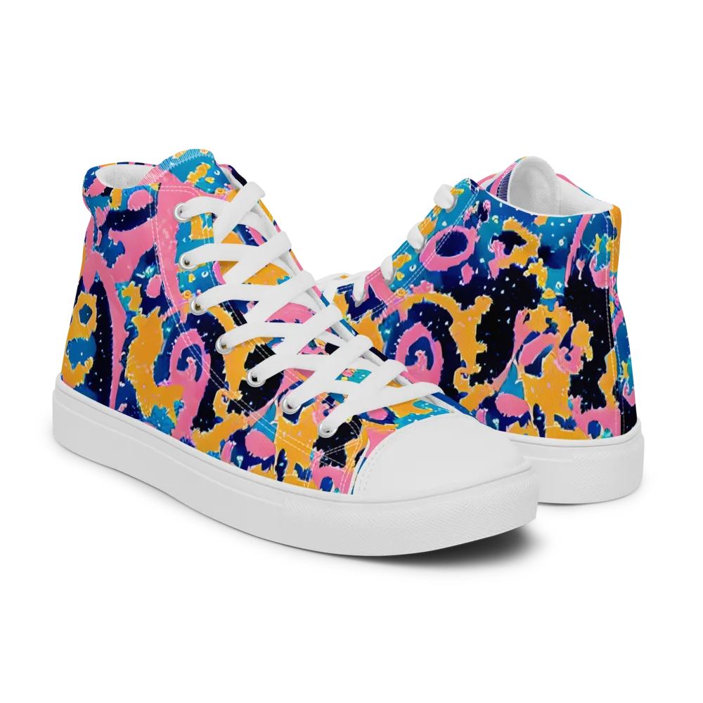 Prism Splash on Women's High Top Canvas Shoes — Right