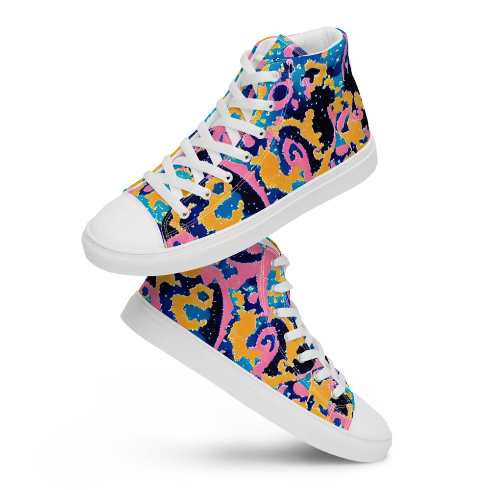 Prism Splash on Women's High Top Canvas Shoes — Front