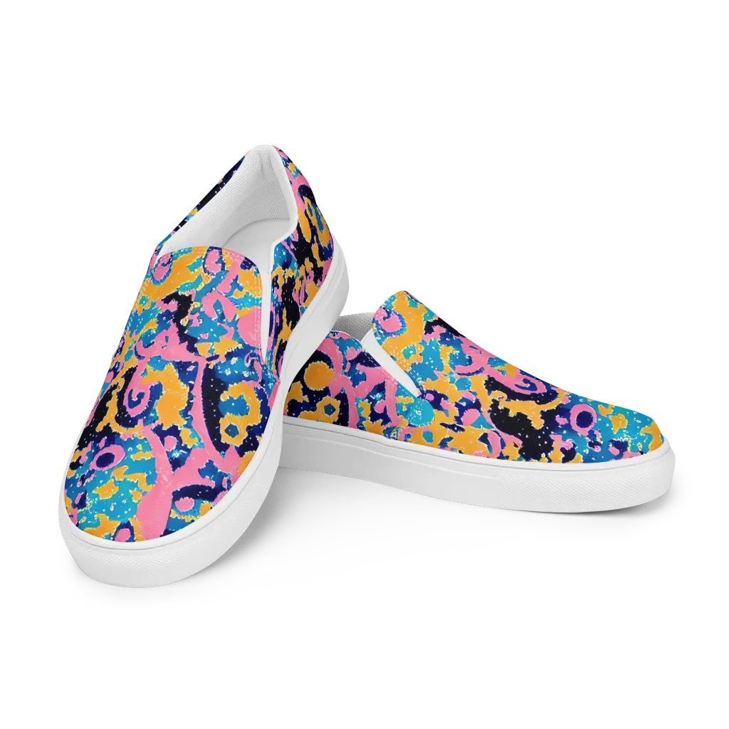 Prism Splash on Men's Slip-On Canvas Shoes — Left Front