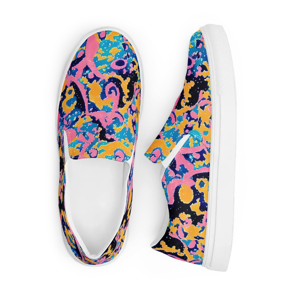 Prism Splash on Men's Slip-On Canvas Shoes — Front