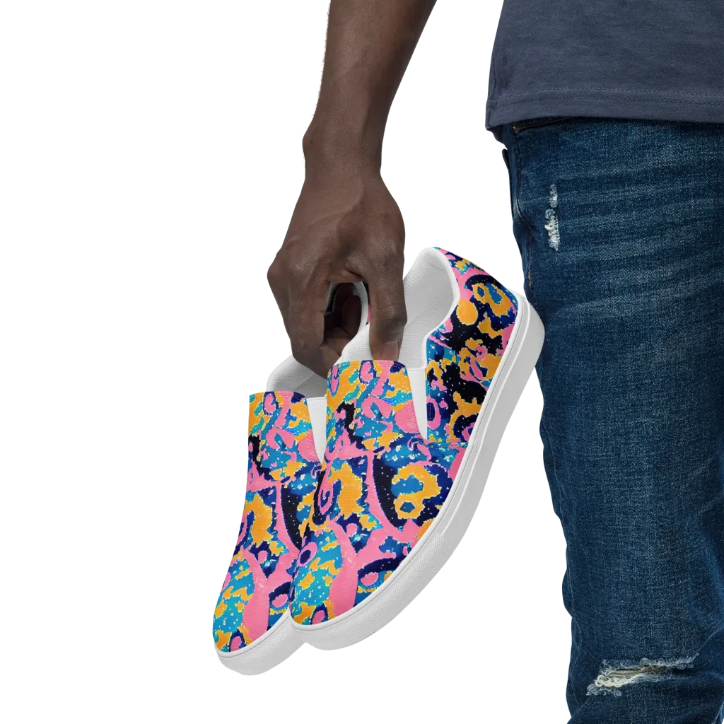 Prism Splash on Men's Slip-On Canvas Shoes — Left Front