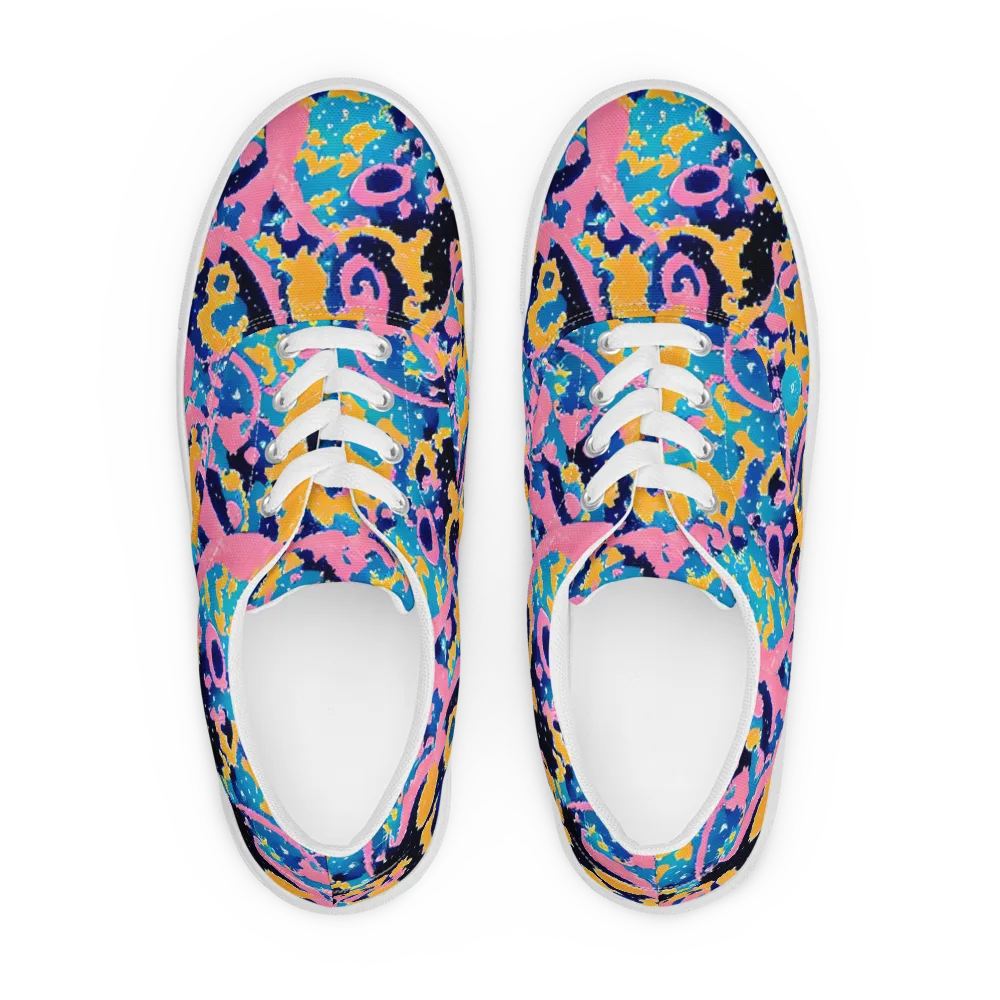 Prism Splash on Men's Lace-Up Canvas Shoes — Front