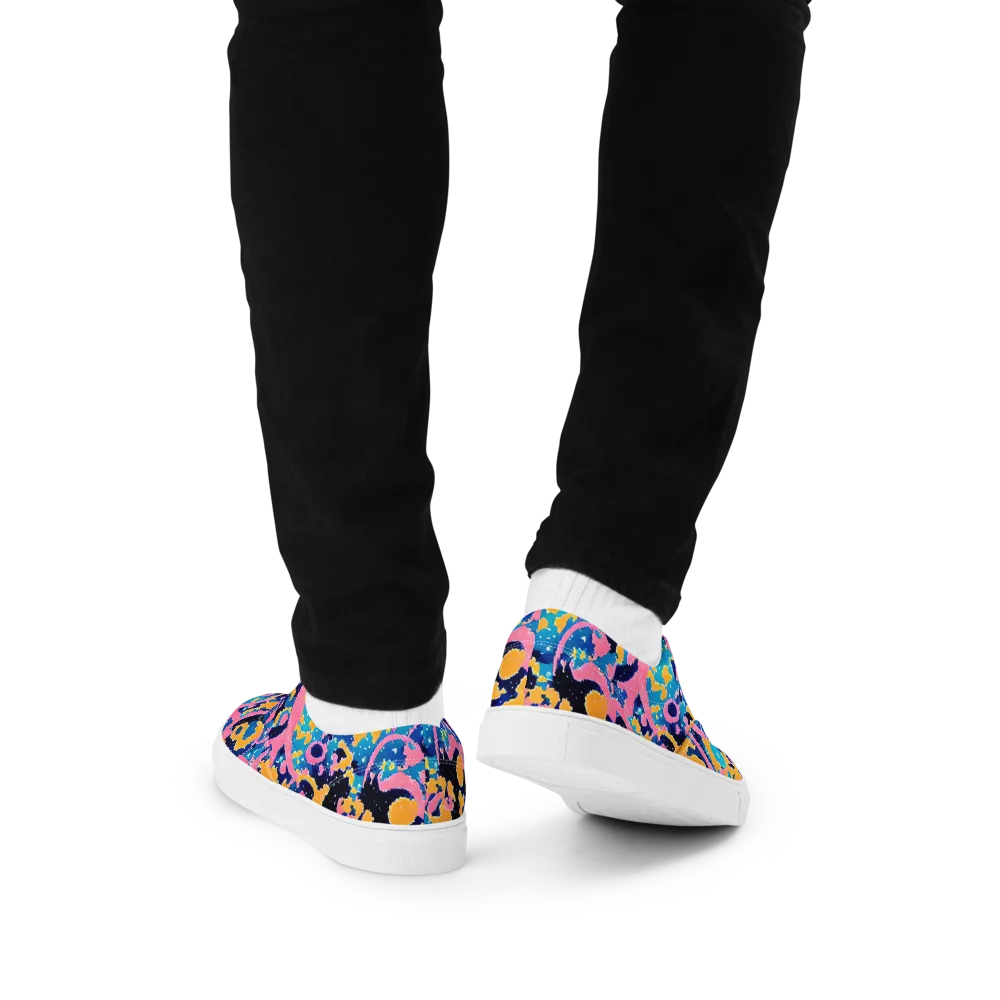 Prism Splash on Men's Lace-Up Canvas Shoes — Back