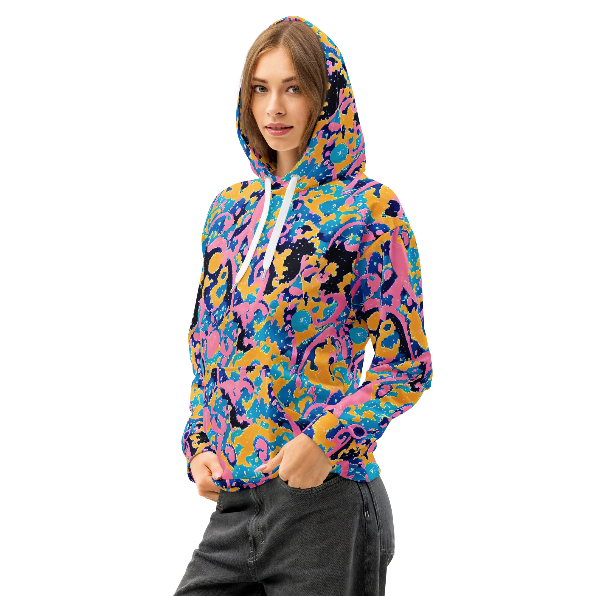Prism Splash on Cotton Hoodie — Left Front