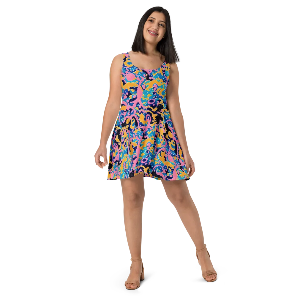 Prism Splash on Skater Dress — Front