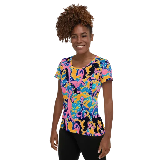 Prism Splash on a Women's Athletic T-Shirt