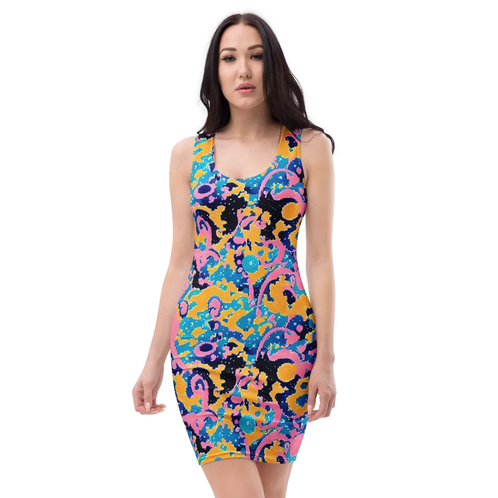 Prism Splash on Bodycon Dress — Front