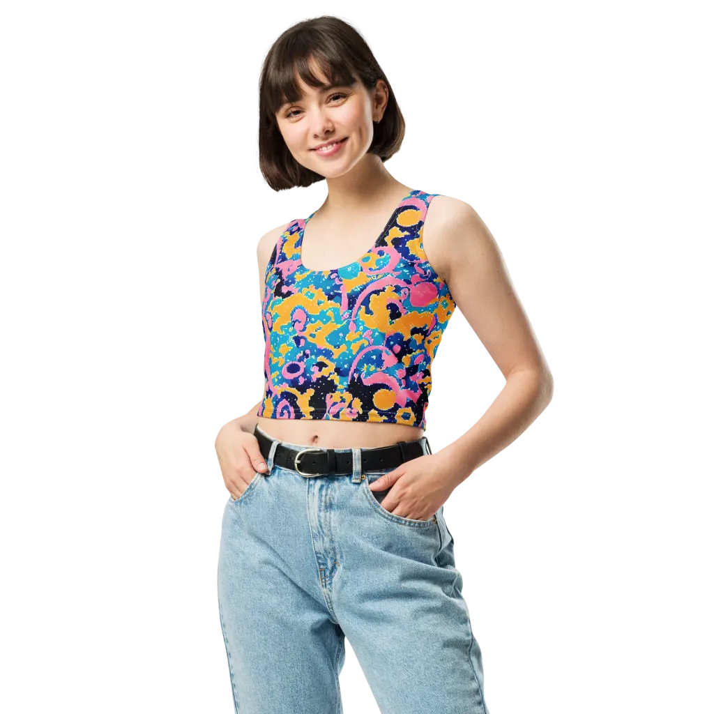 Prism Splash on Crop Top — Front
