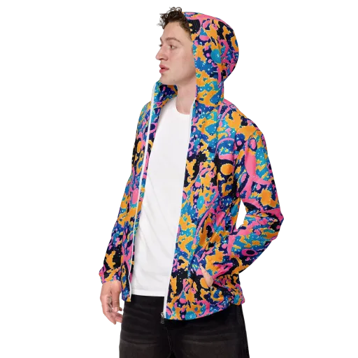 Prism Splash on a Men's Windbreaker