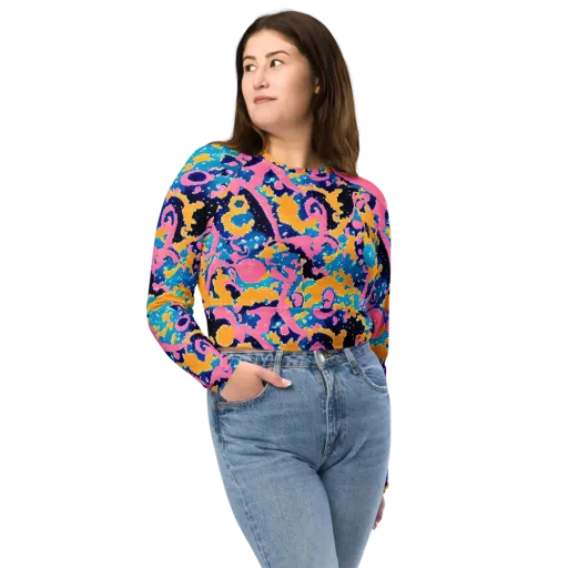 Prism Splash on a Long Sleeve Crop Top