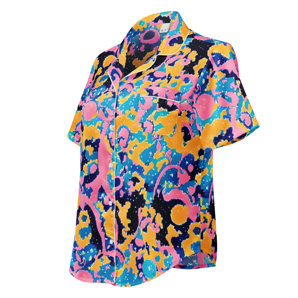 Prism Splash on Women's Short Sleeve Pajama Top — Left Front