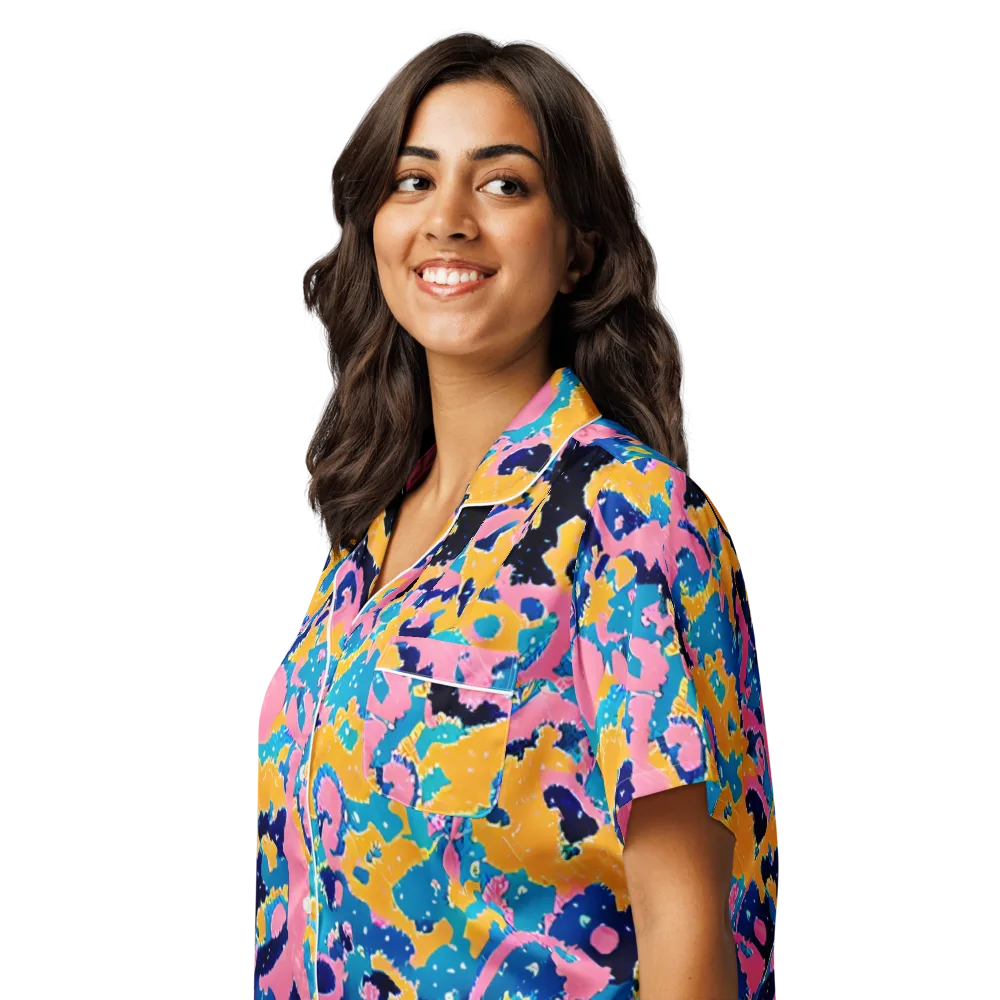 Prism Splash on Women's Short Sleeve Pajama Top — Left Front
