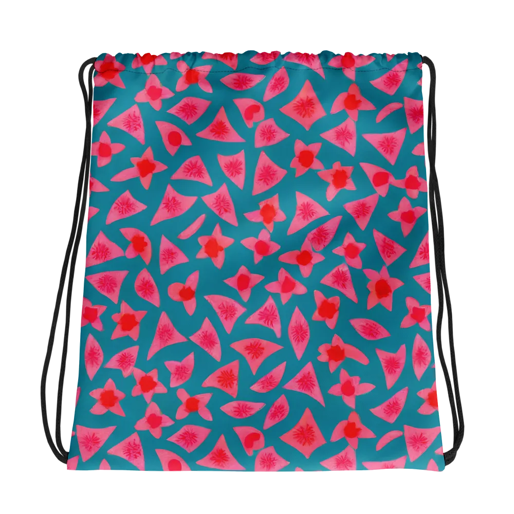 Neon Hibiscus Scatter on Drawstring Bag — Photo