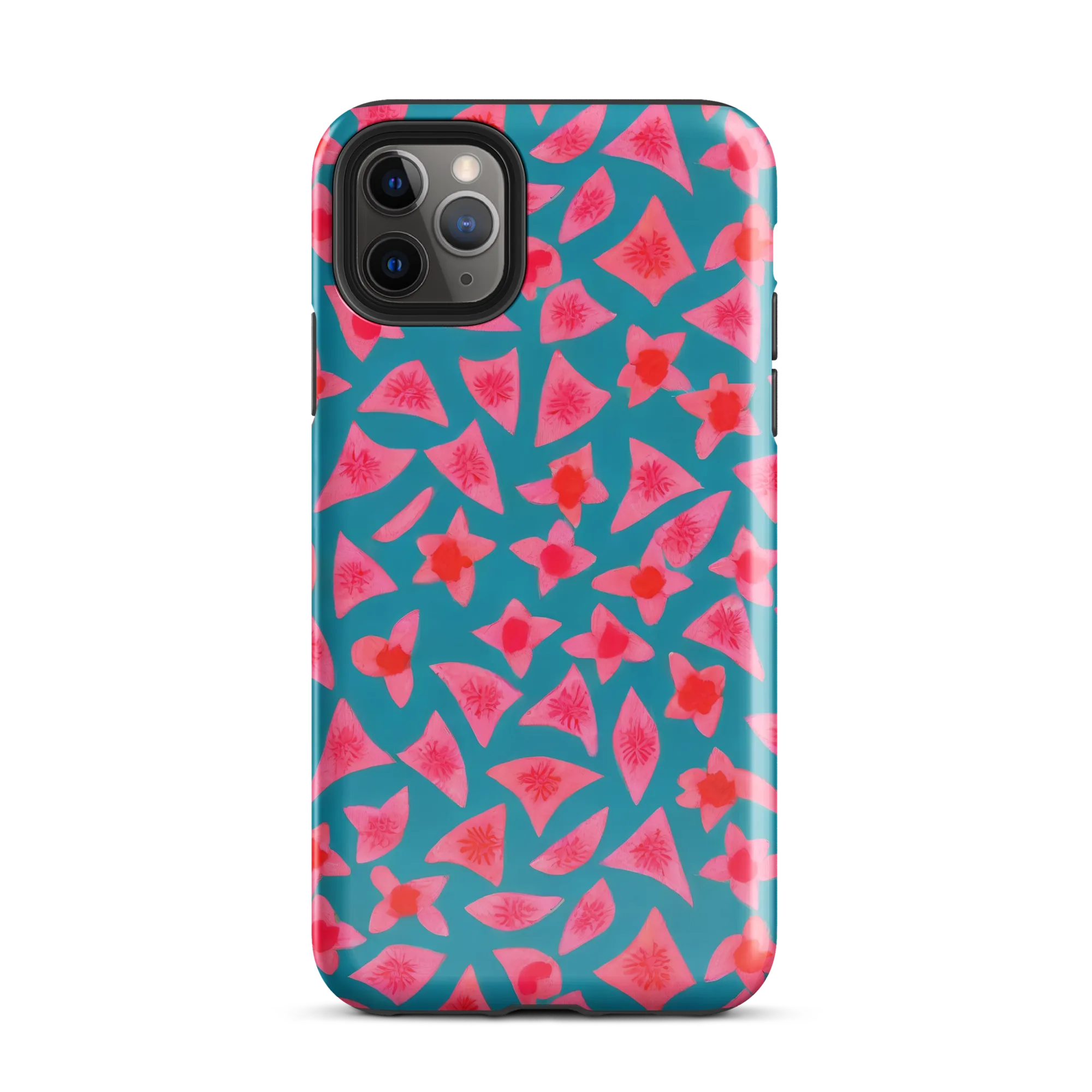 Neon Hibiscus Scatter on Tough Case for iPhone® — Front