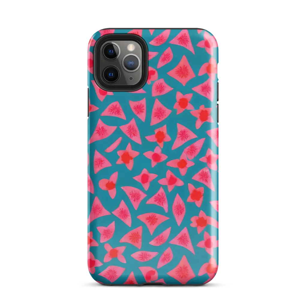 Neon Hibiscus Scatter on Tough Case for iPhone® — Front