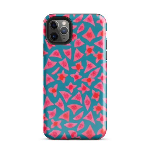 Neon Hibiscus Scatter on a Tough Case for iPhone®