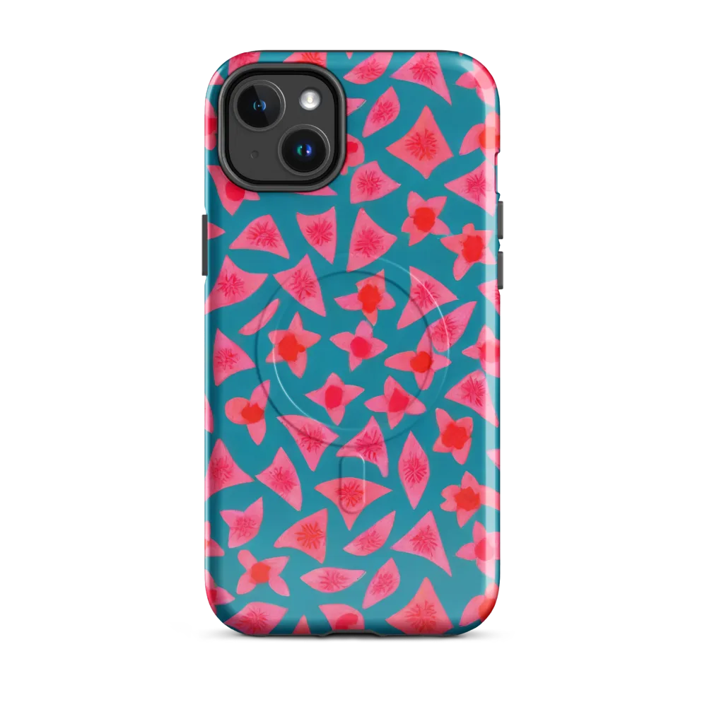 Neon Hibiscus Scatter on MagSafe Tough Case for iPhone® — Front