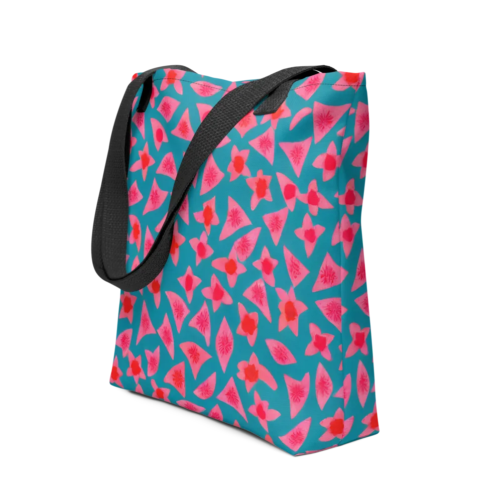 Neon Hibiscus Scatter on Tote Bag — Front