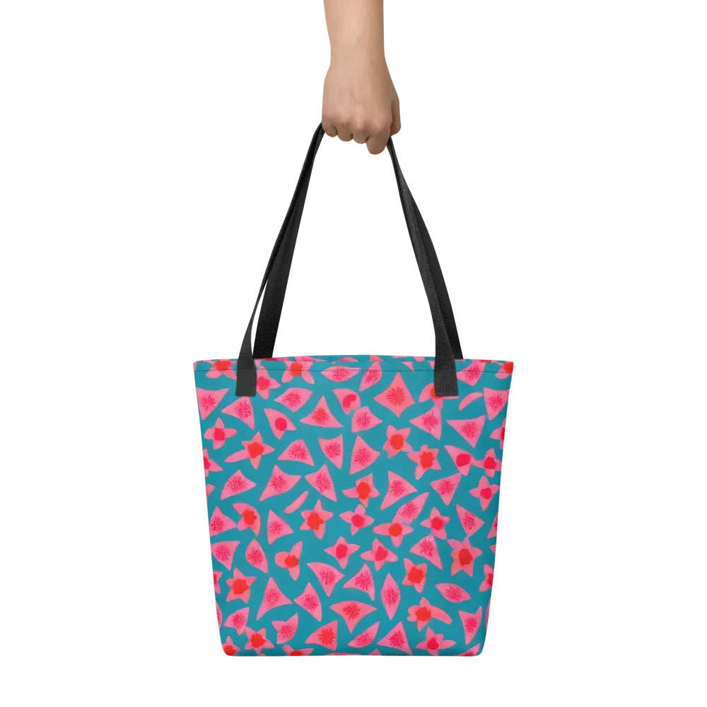 Neon Hibiscus Scatter on Tote Bag — Front
