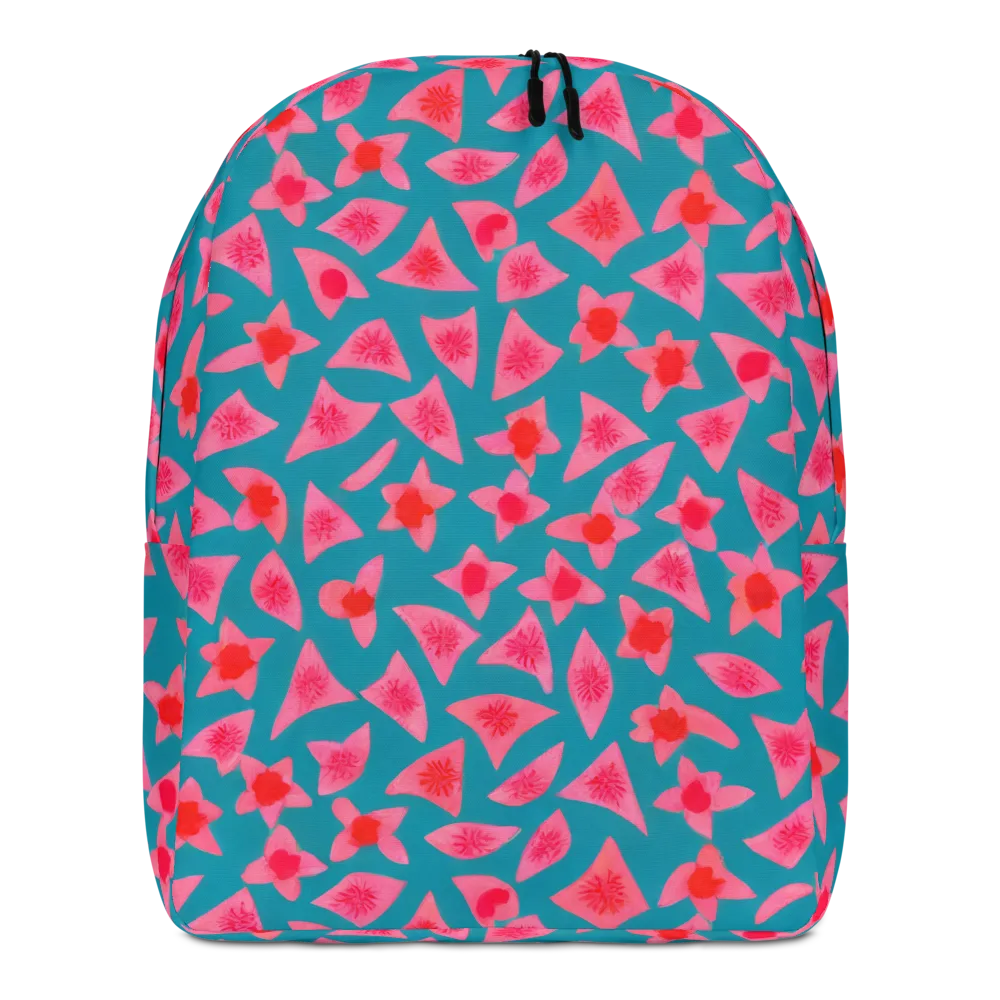 Neon Hibiscus Scatter on Minimalist Backpack — Front