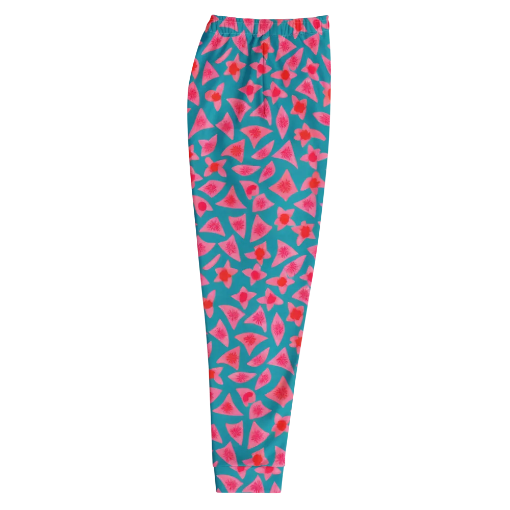 Neon Hibiscus Scatter on Men's Joggers — Right