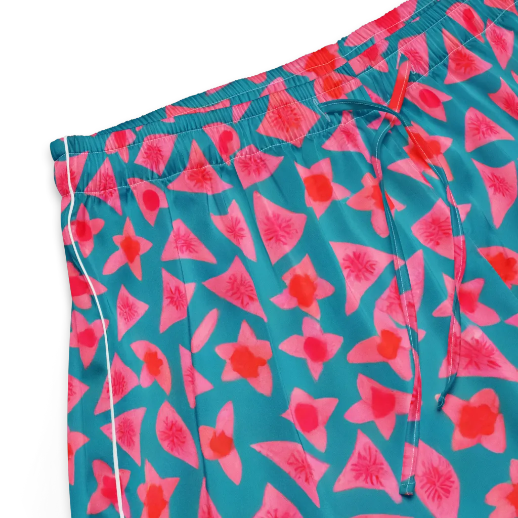 Neon Hibiscus Scatter on Women's Pajama Shorts — Product details
