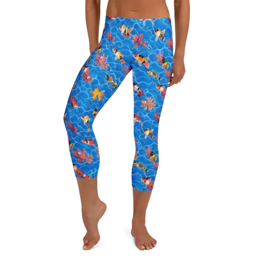 Azure Reef on a Capri Leggings