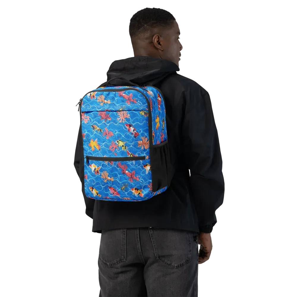 Azure Reef on Utility Backpack — Back