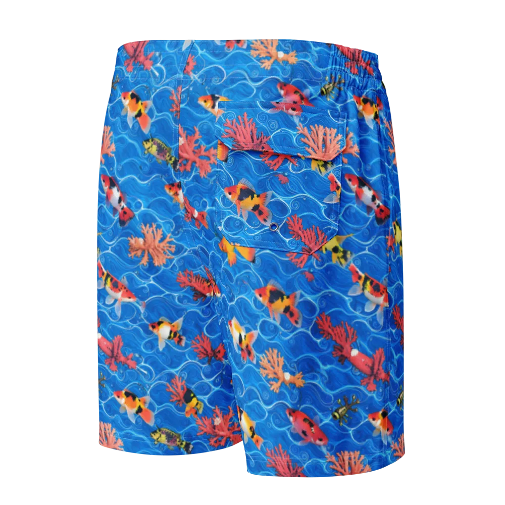 Azure Reef on Men's Board Shorts — Back