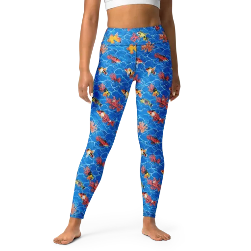 Azure Reef on a Yoga Leggings
