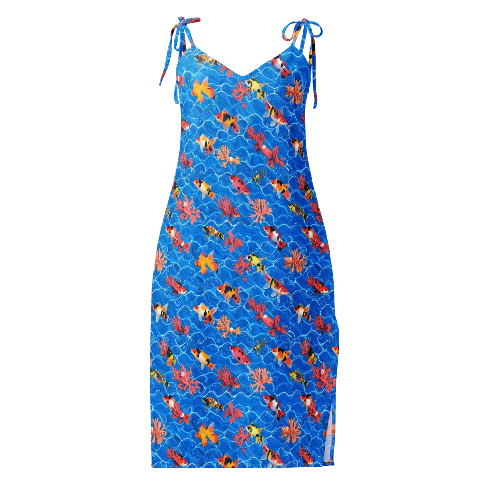 Azure Reef on Slip Dress — Front