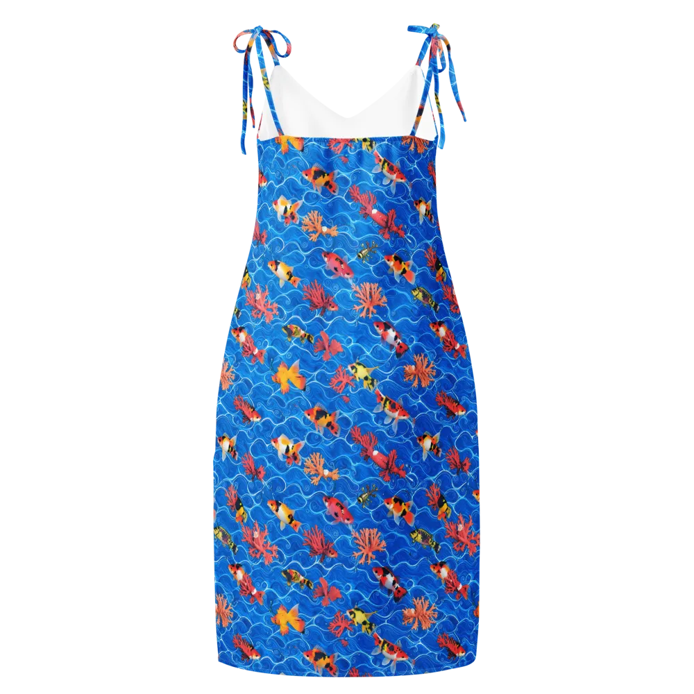 Azure Reef on Slip Dress — Back