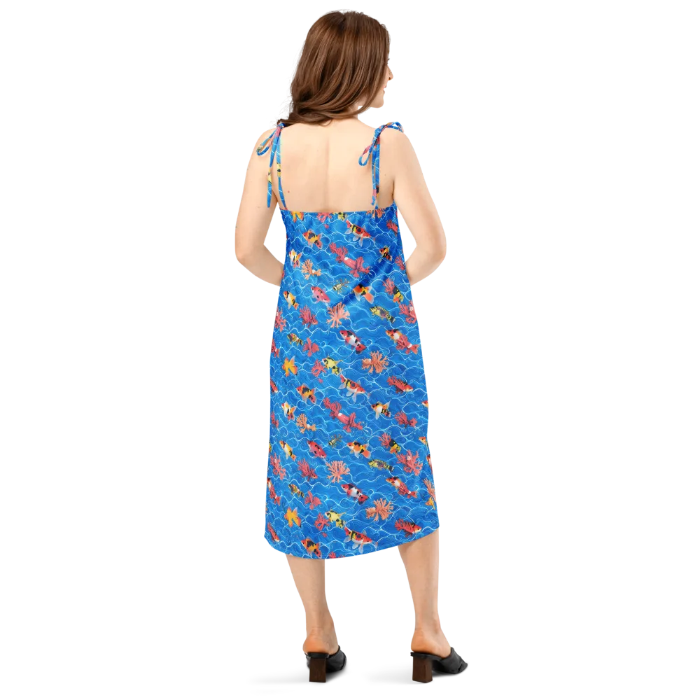 Azure Reef on Slip Dress — Back