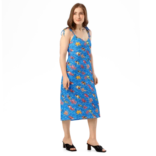 Azure Reef on a Slip Dress