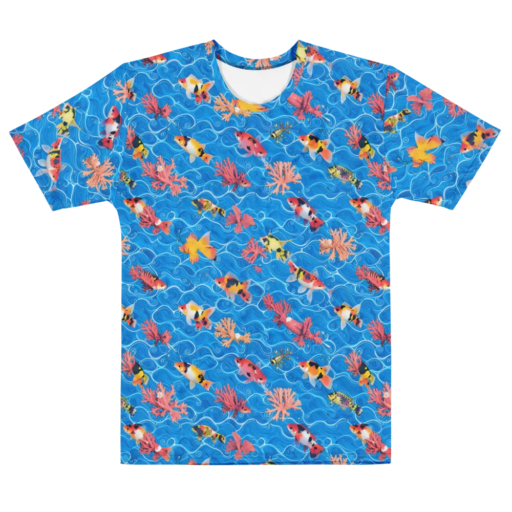 Azure Reef on Men's Cotton Crew Neck T-Shirt — Front
