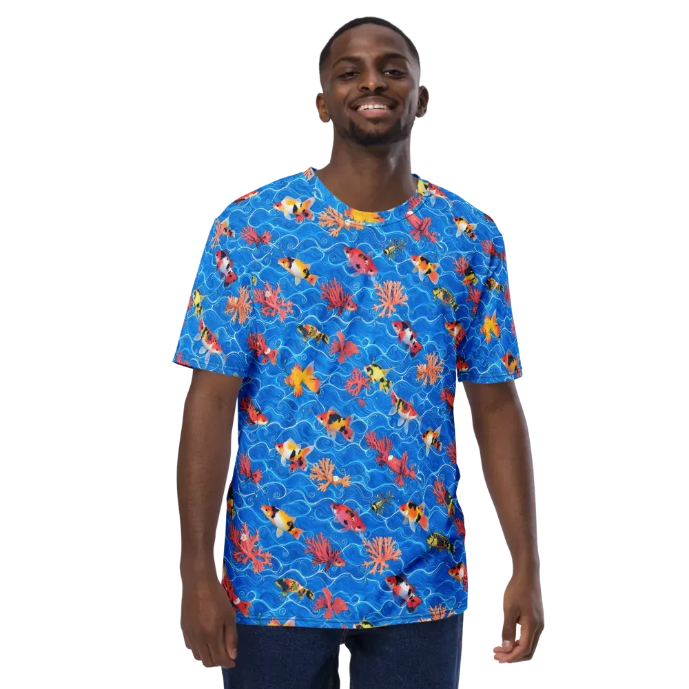 Azure Reef on Men's Crew Neck T-Shirt — Front