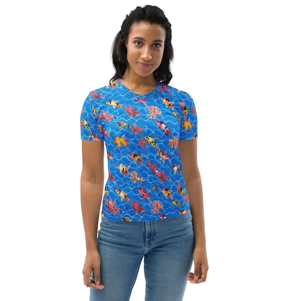 Azure Reef on Women's Crew Neck T-Shirt — Front