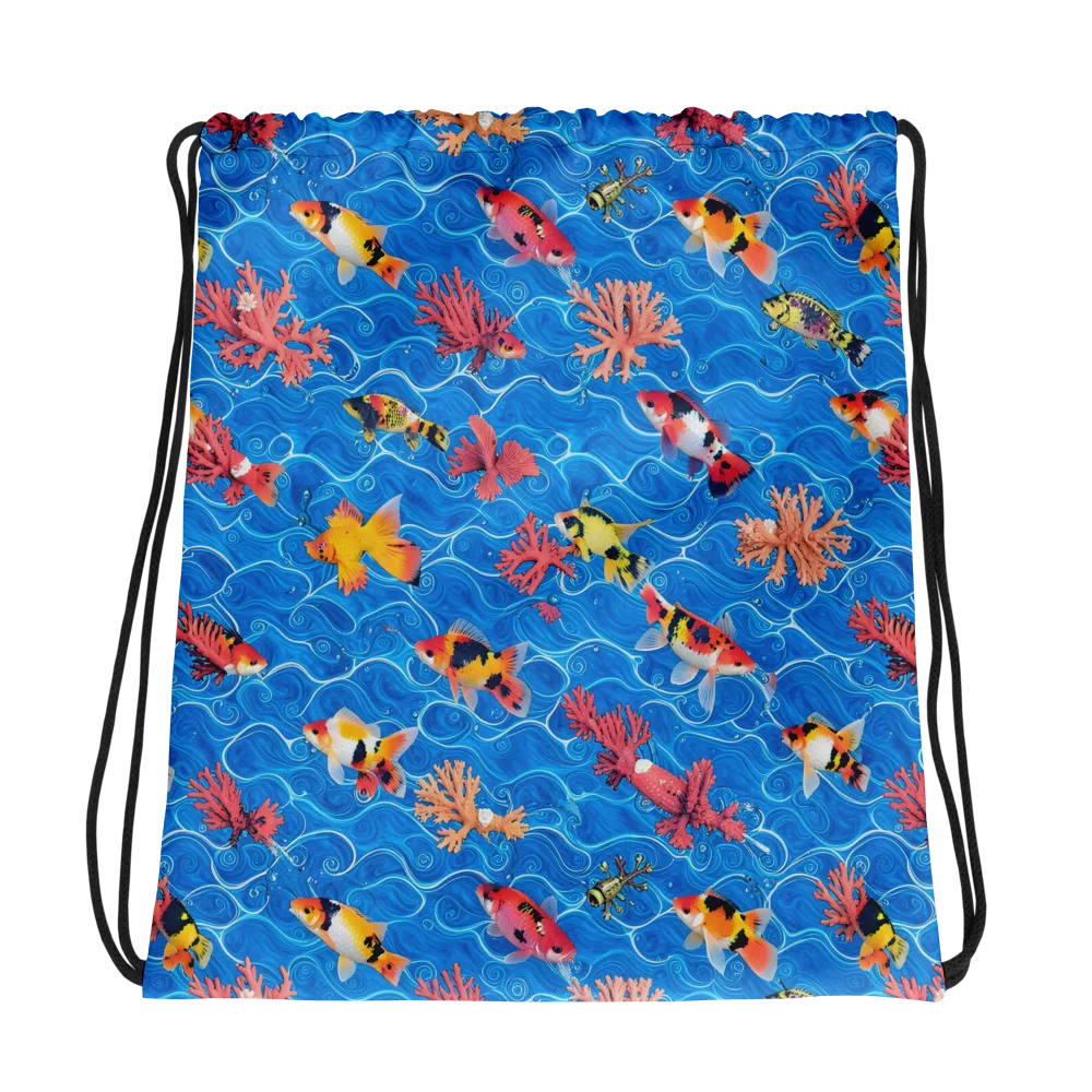 Azure Reef on Drawstring Bag — Photo