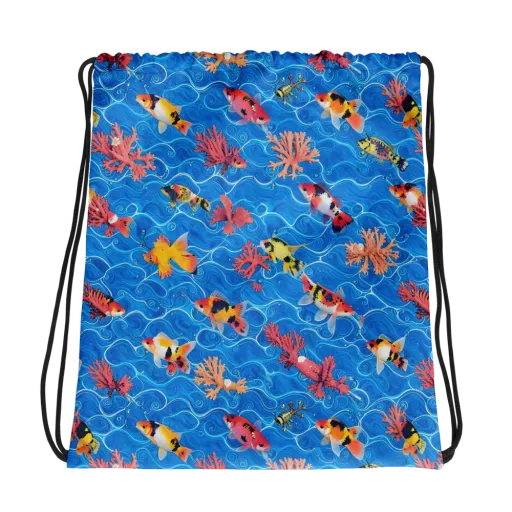 Azure Reef on a Drawstring Bag