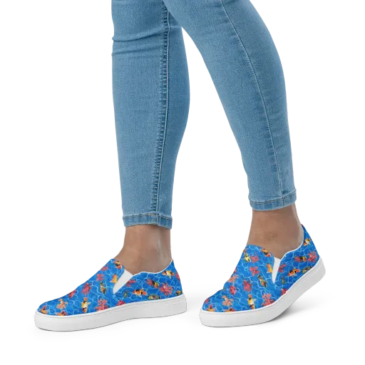 Azure Reef on a Women's Slip-On Canvas Shoes