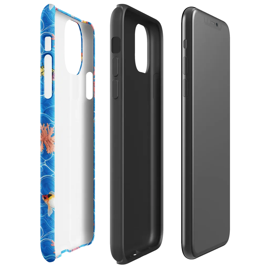 Azure Reef on Tough Case for iPhone® — Right