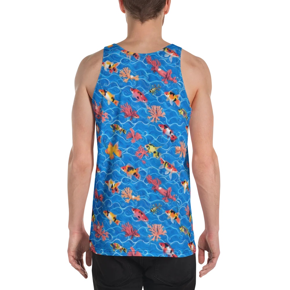 Azure Reef on Men's Tank Top — Back
