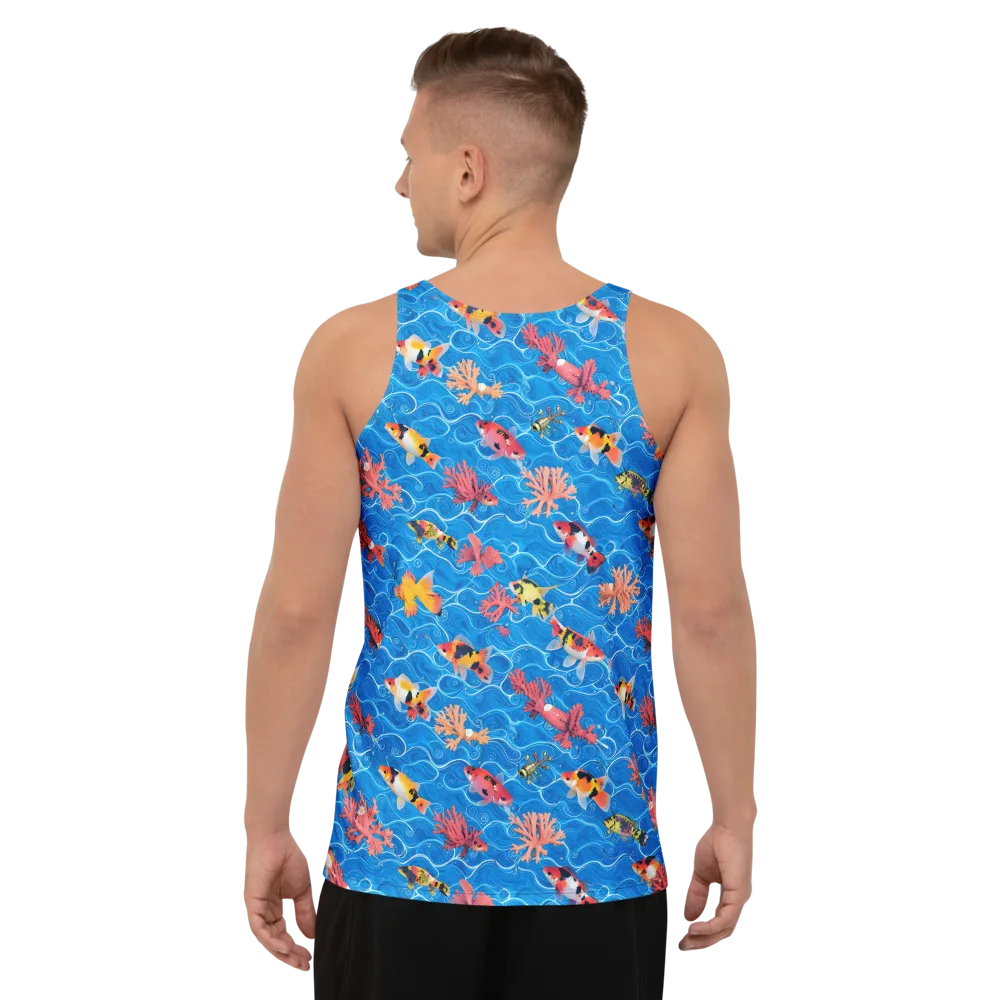 Azure Reef on Men's Tank Top — Back
